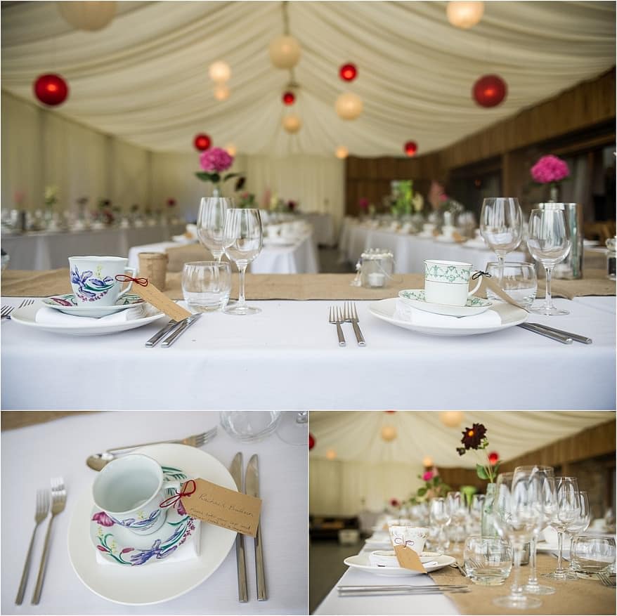 vintage cups as wedding favours