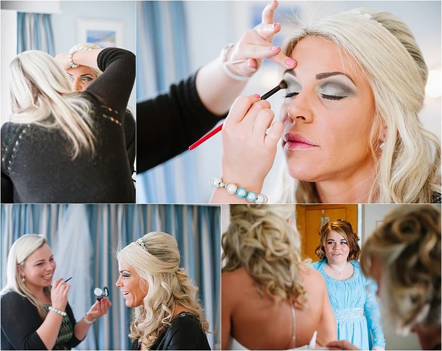 Make up photographs in the bridal suite at St Michael's Hotel