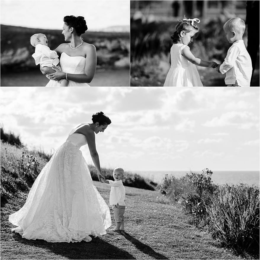 Glendorgal Hotel Wedding 17 Bride with her son at the Glendorgal hotel