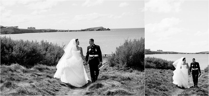 Glendorgal Hotel Wedding 16 Newquay wedding photographs with the bride and groom