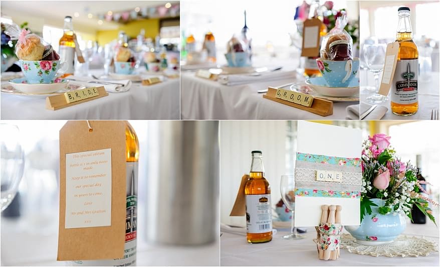 Glendorgal Hotel Wedding 18 Vintage table decorations at a Glendorgal hotel wedding