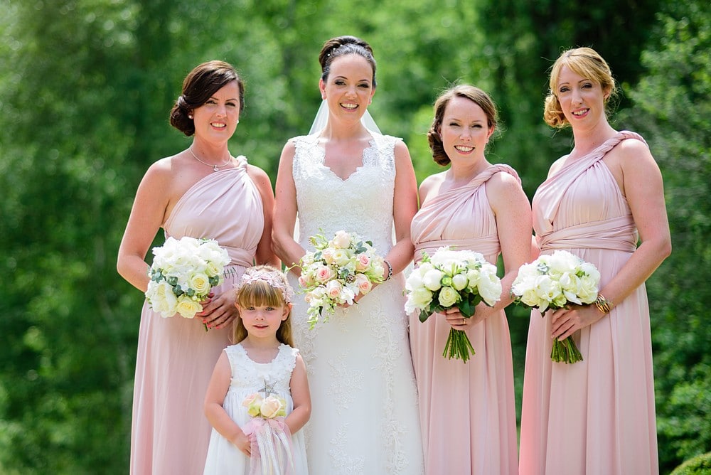 Bride and bridesmaids at Chateau Forge Du Roy 37