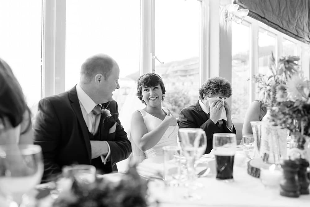 Best man crying at the St Ives Harbour Hotel 1