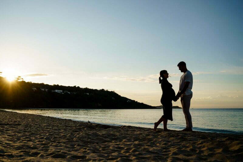sunset wedding proposal at Carbis Bay
