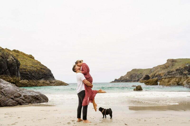 valentine's day proposal at Kynance cove