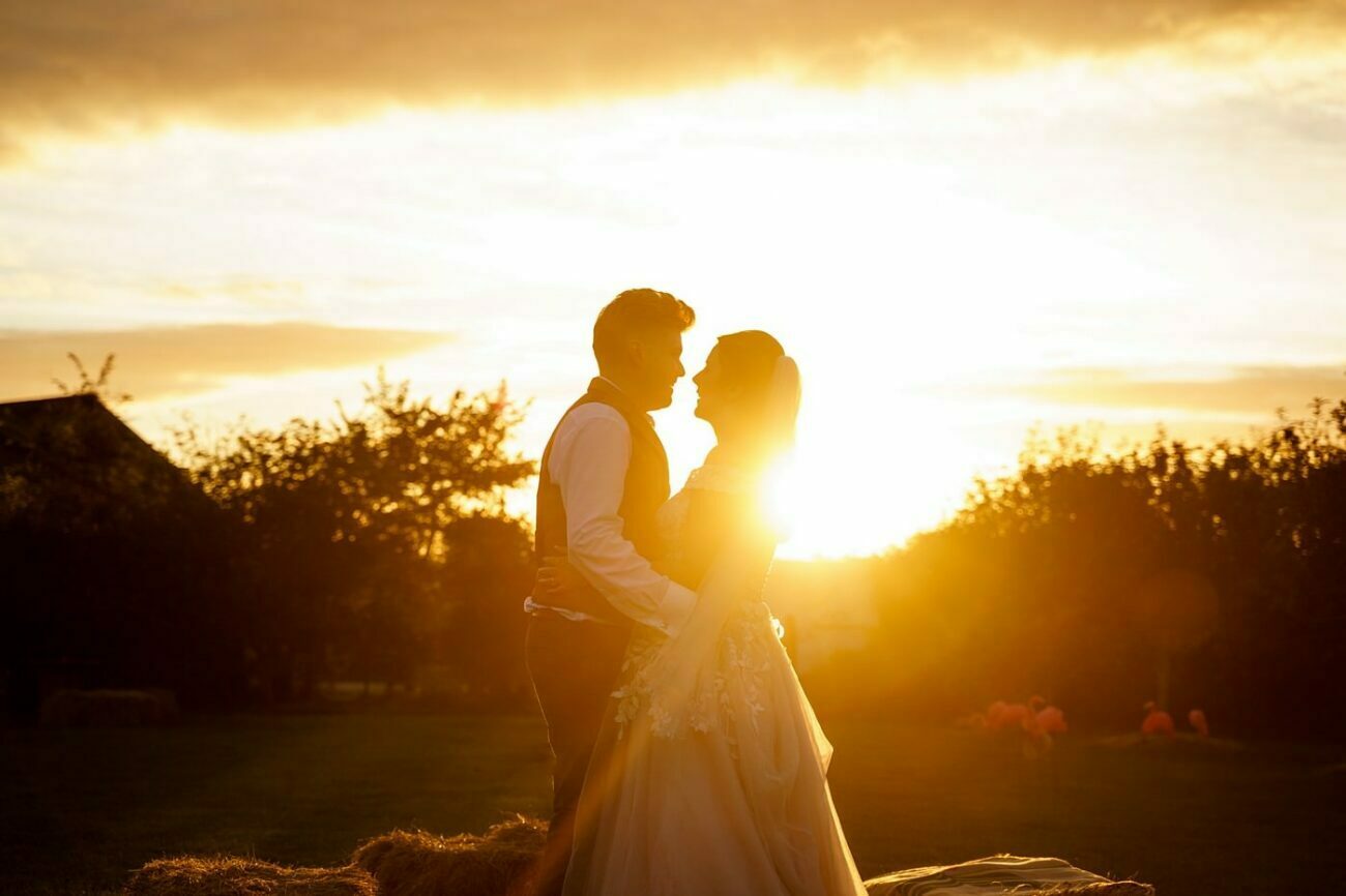 Sunset wedding at Mount Pleasant Eco Park in Cornwall