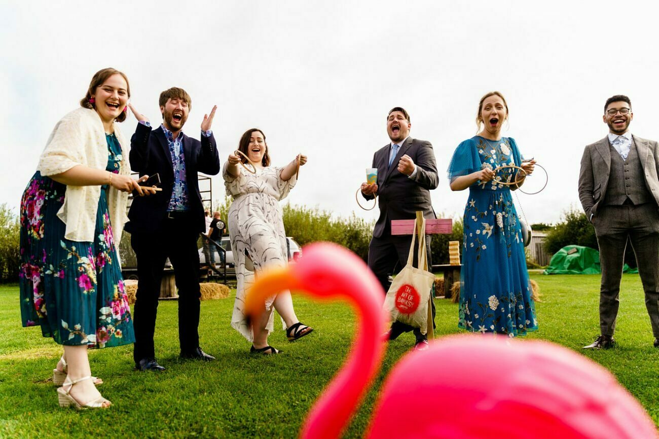 Flamingos at Cornwall weddings