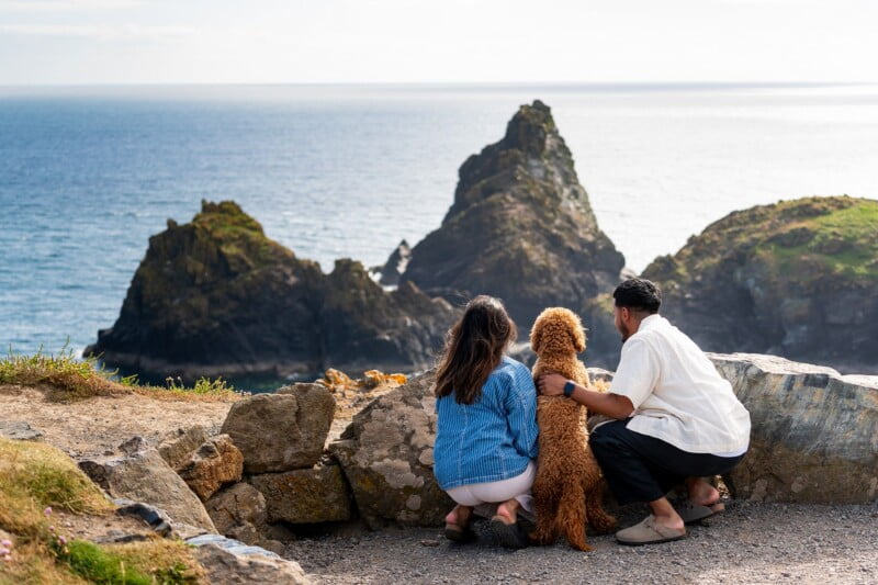 Stunning wedding proposal at Kynance Cove 30 wedding proposal with a dog in cornwall