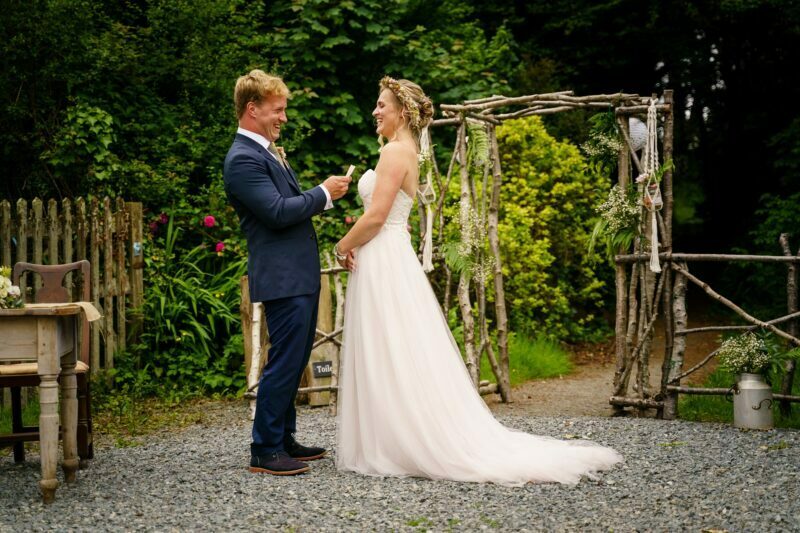 Cornish Camels Wedding Photographer 19 wedding vows at the cornish camels wedding venue
