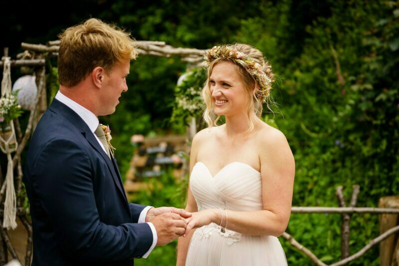 Cornish Camels Wedding Photographer 22 exchanging wedding rings at cornish camels