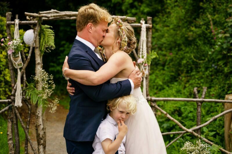 Cornish Camels Wedding Photographer 25 first kiss at the cornish camels