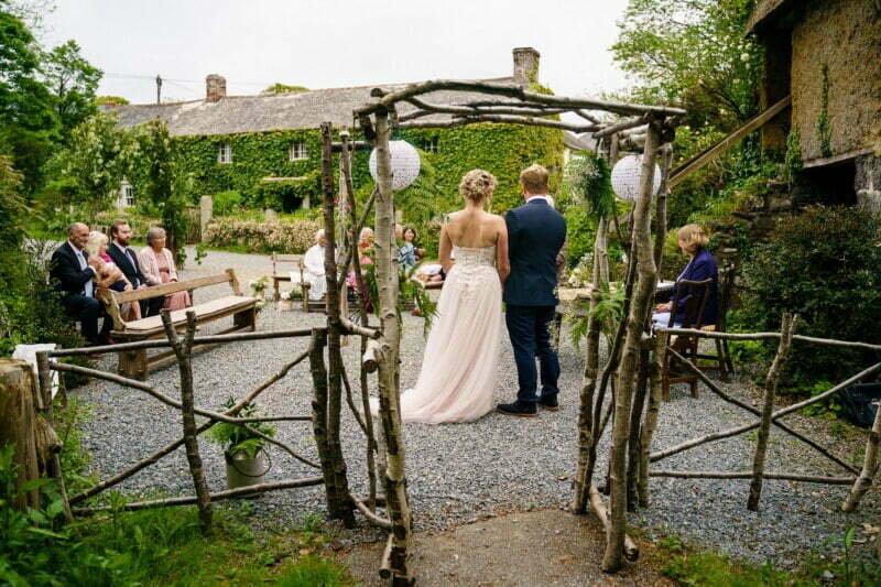 Cornish Camels Wedding Photographer 7 outside wedding ceremony in cornwall