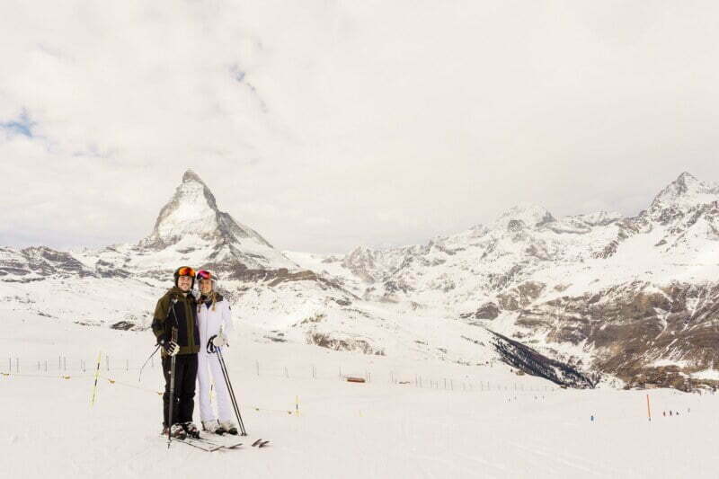 pre wedding shoot in ski's in Zermatt