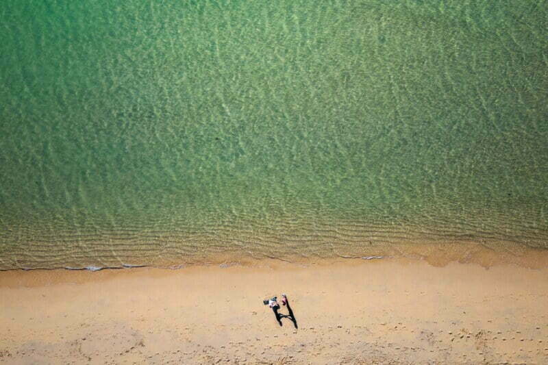 drone wedding proposal in Cornwall
