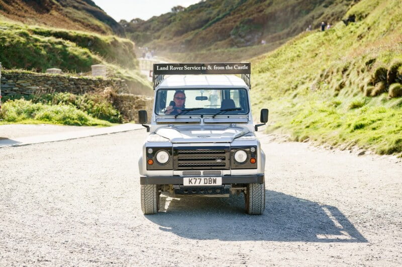 Land rover at tintagel castle