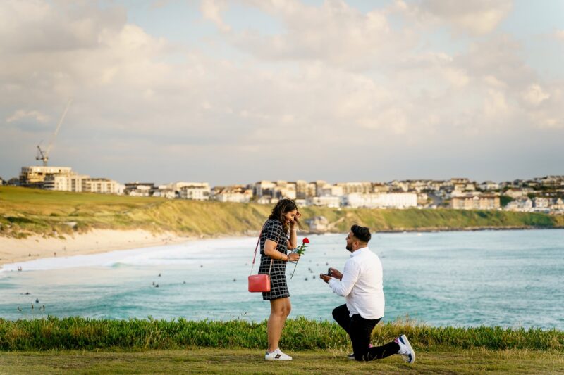 Top 10 places for a wedding proposal in Cornwall 134 Fistral beach wedding proposal