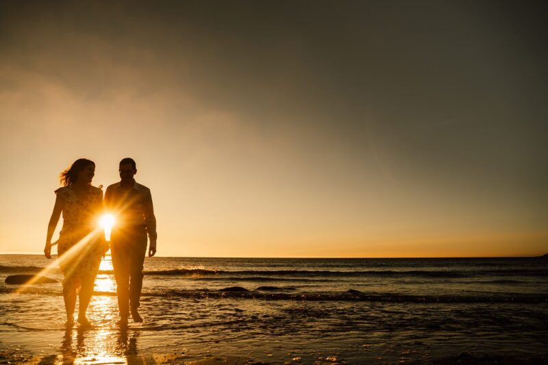 Wedding Photography Portfolio 23 sunset wedding proposal in Cornwall